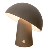 LED Cordless Mushroom USB Rechargeable Table Lamp Dimming Night Light - Steel Grey - Front View