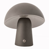 LED Cordless Mushroom USB Rechargeable Table Lamp Dimming Night Light - Steel Grey - Side View