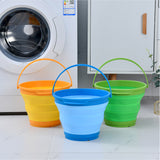 7 Litre Foldable Collapsible Silicone Bucket for Home/Hiking/Camping/Fishing - Blue - Top-Down View