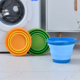 7 Litre Foldable Collapsible Silicone Bucket for Home/Hiking/Camping/Fishing - Blue - 45-Degree Angle