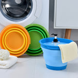 7 Litre Foldable Collapsible Silicone Bucket for Home/Hiking/Camping/Fishing - Blue - Low Angle