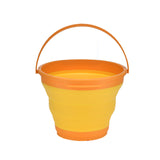 7 Litre Foldable Collapsible Silicone Bucket for Home/Hiking/Camping/Fishing - Orange - Front View