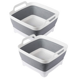2x Collapsible Strainer Foldable Fruit Veggies Wash Colander Storage Basket - Front View
