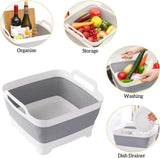 2x Collapsible Strainer Foldable Fruit Veggies Wash Colander Storage Basket - Top-Down View