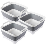 3x Collapsible Strainer Foldable Fruit Veggies Wash Colander Storage Basket - Front View