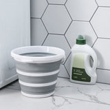 10 Litre Foldable Collapsible Bucket Silicone for Home/Hiking/Camping/Fishing - Grey/White - Top-Down View