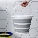 2-Pack 10L Collapsible Silicone Buckets for Outdoor Adventures - Grey/White
