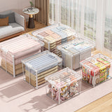 2x 82 Litre Modular Clear Foldable Storage Box with Lid Plastic Tub Collapsible - Extra Image