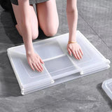 4x 82 Litre Modular Clear Foldable Storage Box with Lid Plastic Tub Collapsible - Rear View