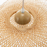 Serene Natural Hand-Woven Bamboo Wave Pendant Lamp Light - Large - Rear View