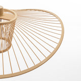 Elysian Breeze Natural Hand-Woven Bamboo Wide Brim Pendant Lamp - Top-Down View