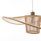 Elysian Breeze Natural Hand-Woven Bamboo Wide Brim Pendant Lamp - 45-Degree Angle