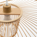 Elysian Breeze Natural Hand-Woven Bamboo Wide Brim Pendant Lamp - Rear View