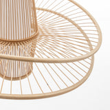 Elysian Breeze Double Natural Hand-Woven Bamboo Double Wide Pendant Lamp Light - Rear View