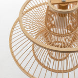 Aurora Natural Hand-Woven Bamboo 3-Layer Pendant Lamp Light - Rear View