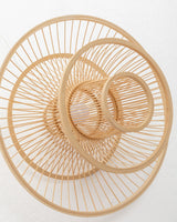 Aurora Natural Hand-Woven Bamboo 3-Layer Pendant Lamp Light - Close-Up Angle
