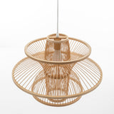 Aurora Natural Hand-Woven Bamboo 3-Layer Pendant Lamp Light - Low Angle