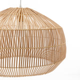 Solara Sphere Natural Hand-Woven Bamboo Cage Pendant Lamp Light - 45-Degree Angle