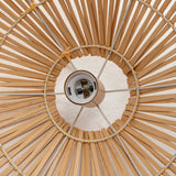 Solara Sphere Natural Hand-Woven Bamboo Cage Pendant Lamp Light - Rear View