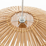 Solara Sphere Natural Hand-Woven Bamboo Cage Pendant Lamp Light - Close-Up Angle