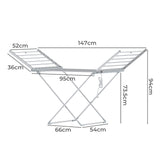 Electric Airer Heated Foldable Clothes Dryer Drying Indoor Folding Rack - Side View