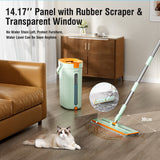 Premium Microfiber Flat Mop Bucket Set w/ Clean & Dirty Water Separation 360 Degree - Light Green - Top-Down View