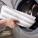 Premium Microfiber Flat Mop Bucket Set w/ Clean & Dirty Water Separation 360 Degree - White - Close-Up Angle