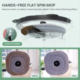 Premium Microfiber Round Mop Bucket Set w/ Clean & Dirty Water Separation 360 Degree - White - Top-Down View