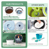 Premium Microfiber Round Mop Bucket Set w/ Clean & Dirty Water Separation 360 Degree - White - Rear View