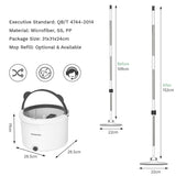 Premium Microfiber Round Mop Bucket Set w/ Clean & Dirty Water Separation 360 Degree - White - Close-Up Angle