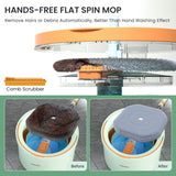 Premium Microfiber Round Mop Bucket Set w/ Clean & Dirty Water Separation 360 Degree - Light Green - 45-Degree Angle