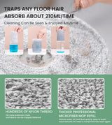 Premium Microfiber Round Mop Bucket Set w/ Clean & Dirty Water Separation 360 Degree - Light Green - Rear View