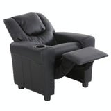 Oliver Kids Recliner Chair Sofa Children Lounge Couch PU Armchair Black