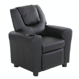 Oliver Kids Recliner Chair Sofa Children Lounge Couch PU Armchair Black