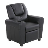 William Kids Recliner Chair - Black PU Armchair for Children - Top-Down View