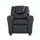 Oliver Kids Recliner Chair Sofa Children Lounge Couch PU Armchair Black