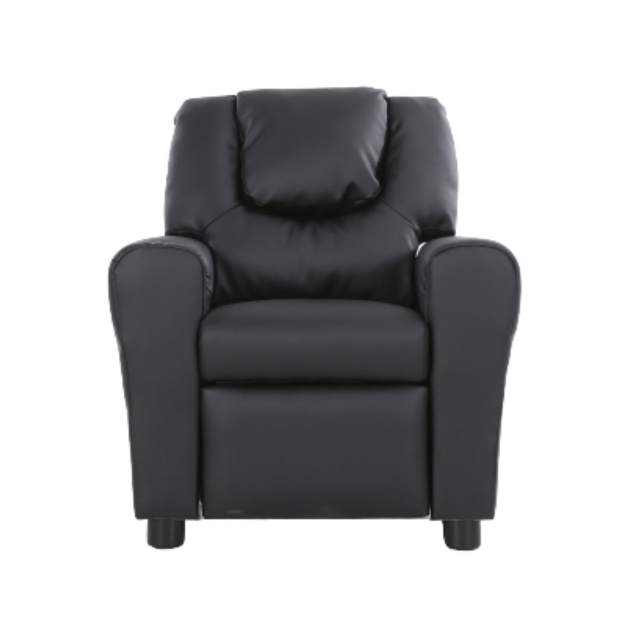 William Kids Recliner Chair - Black PU Armchair for Children