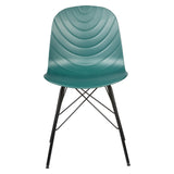 Set of 2 Modern Republica Dining Chair Living Office Furniture Seat Scandi - Dark Green - Side View