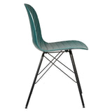Set of 2 Modern Republica Dining Chair Living Office Furniture Seat Scandi - Dark Green - Top-Down View