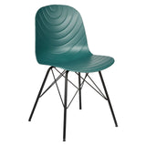 Set of 4 Modern Republica Dining Chair Office Furniture Seat Scandi Dark Green - Side View