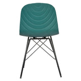 Set of 4 Modern Republica Dining Chair Office Furniture Seat Scandi Dark Green - Rear View