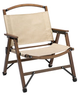 4x Bamboo Foldable Outdoor Camping Chair Wooden Travel Picnic Park Folding - Khaki/Beige - 45-Degree Angle
