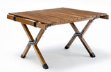 62cm Foldable Bamboo Outdoor Camping Table Waterproof Wood Wooden Travel - Small - Front View