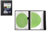 Marbig AFL Coach Board Pad Footy Football Full Oval & 50m Arc with Marker in All-Weather Case - Front View