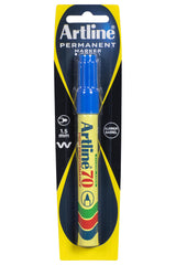 12x Artline 70 Permanent Marker 1.5mm Bullet Nib - Blue Bulk Pack - Side View