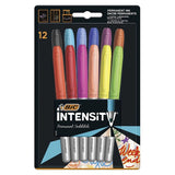 BIC Intensity Permanent Markers - 12 Assorted Colors for Creative Projects and Organization