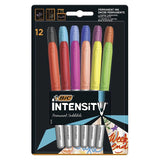 BIC Intensity Permanent Markers - 12 Assorted Colors for Creative Projects and Organization