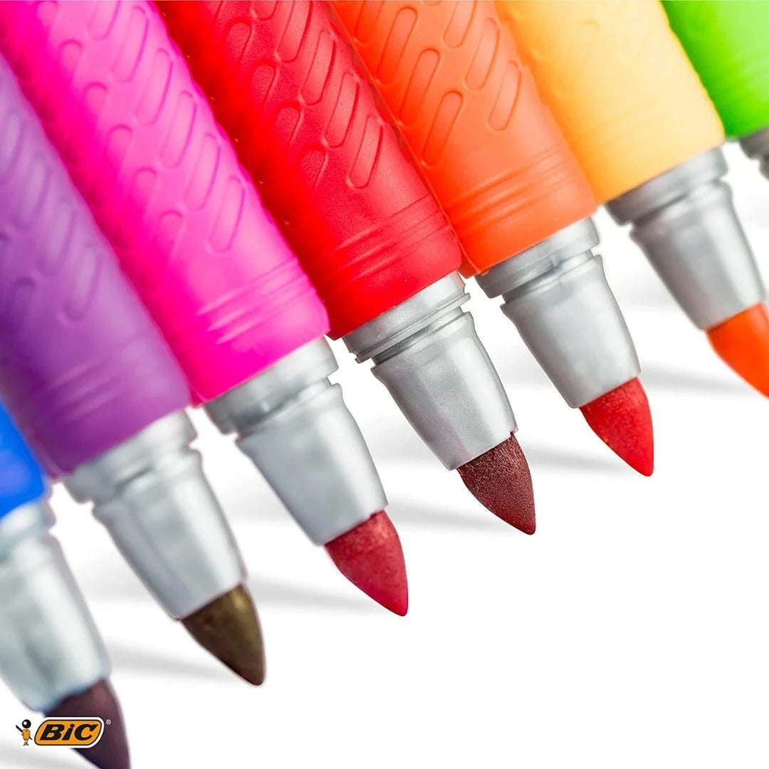 BIC Intensity Permanent Markers - 12 Assorted Colors for Creative Projects and Organization
