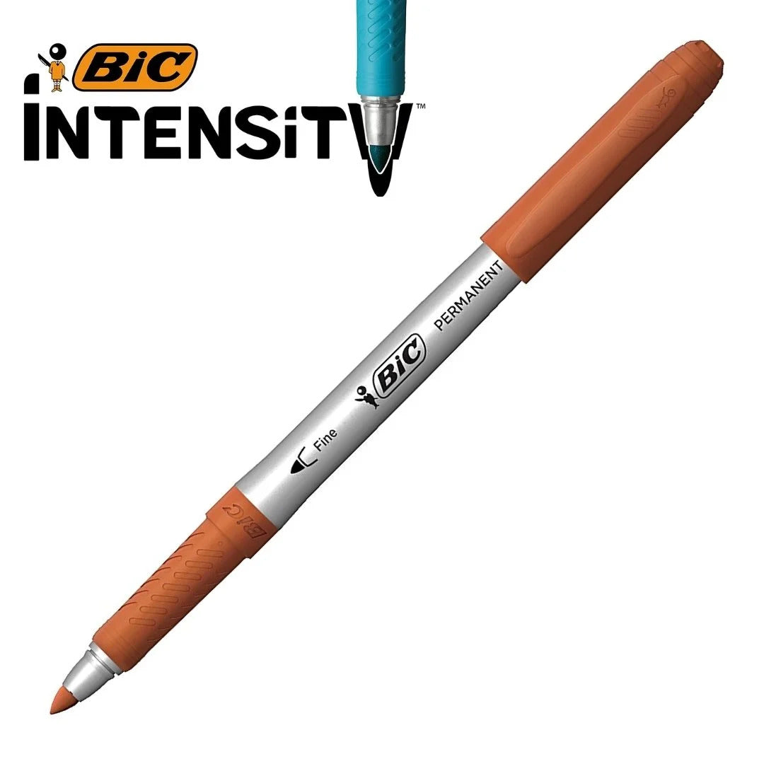BIC Intensity Permanent Markers - 12 Assorted Colors for Creative Projects and Organization