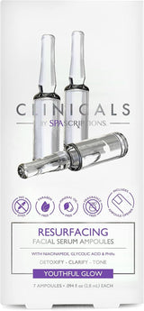 Spascriptions Clinicals Resurfacing Serum Ampoules 7-Pack 2.8ml Each Niacinamide Glycolic Acid PHAs Youthful Glow - Close-Up Angle